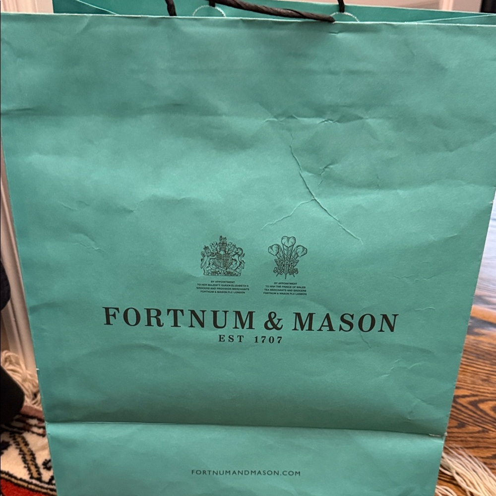 Fortnum & Mason London Teal Shopping Bag
